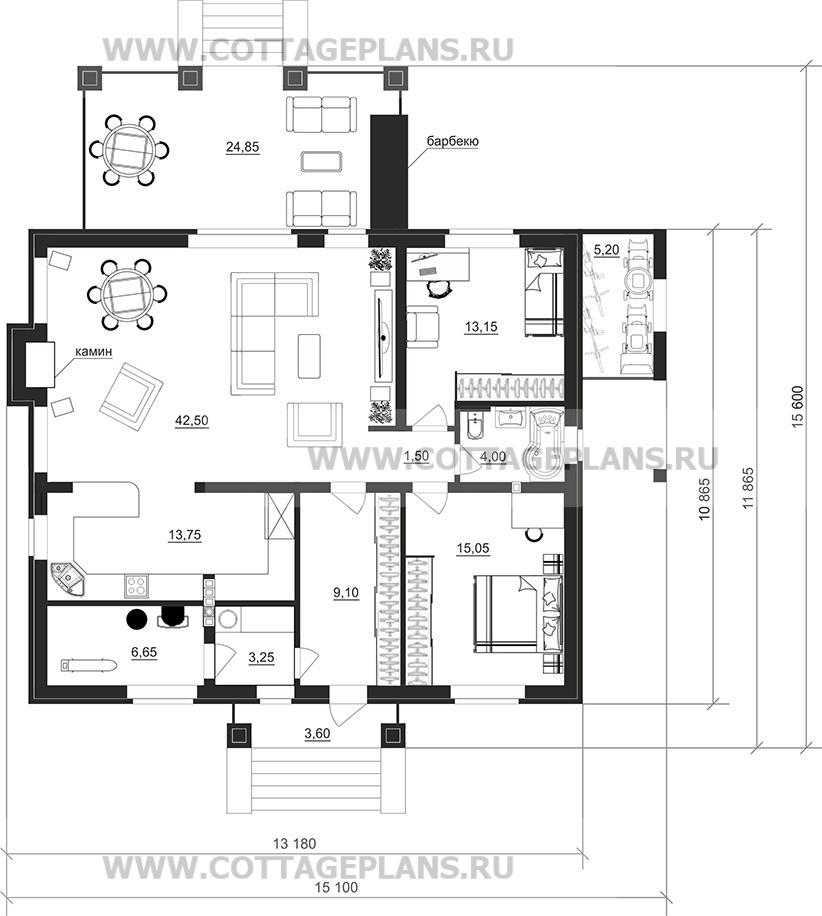 Поэтажные планы проект дома 900-58 общ. площадь 111,45м2