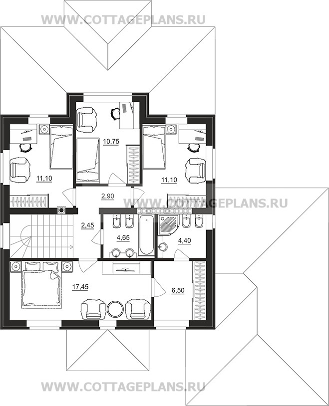 Поэтажные планы проект дома 71-72 общ. площадь 241,65м2