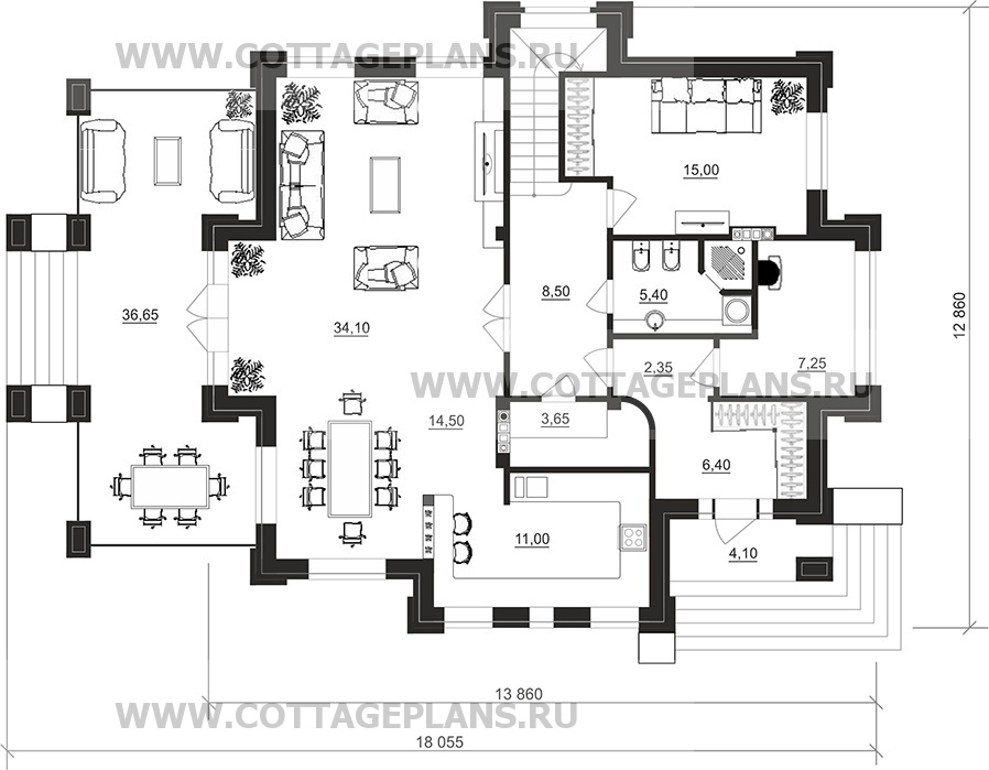 Поэтажные планы проект дома 200-79 общ. площадь 213,40 м2