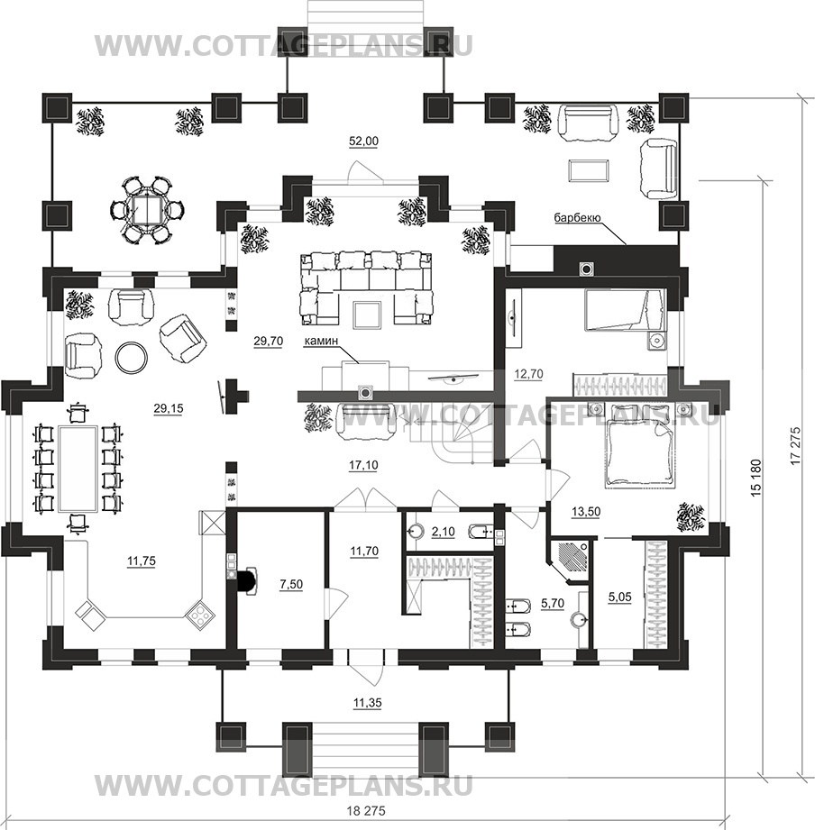 Поэтажные планы проект дома 200-21 общ. площадь 285,40 м2