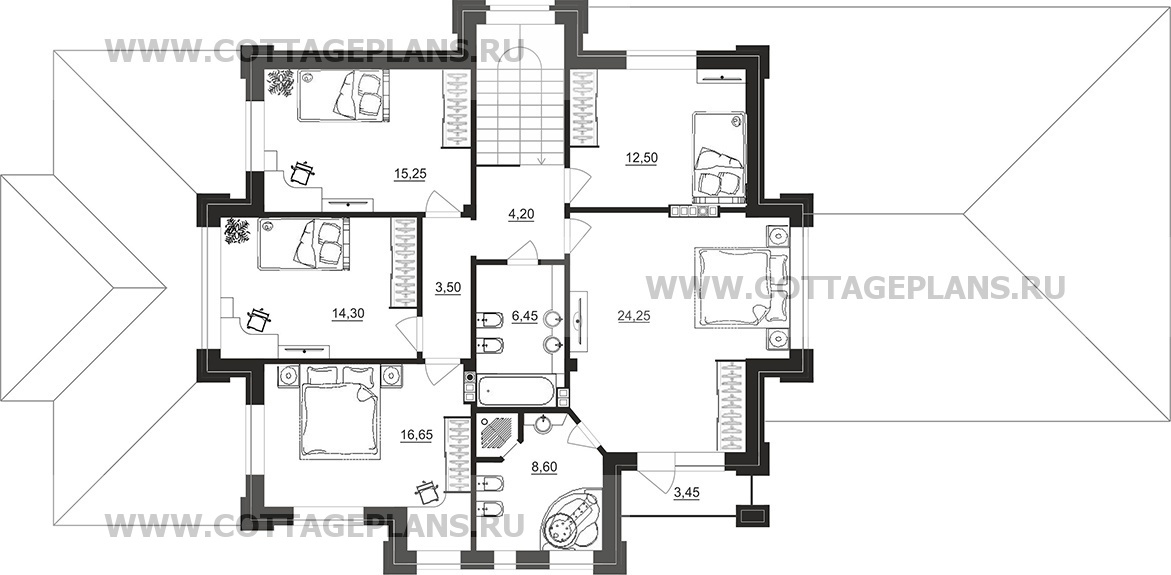 Поэтажные планы проект дома 201-82 общ. площадь 368,40 м2