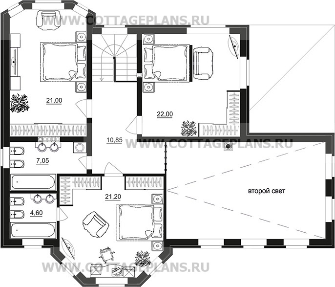 Поэтажные планы проект дома 76-50 общ. площадь 313,10 м2