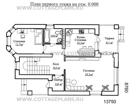 Поэтажные планы проект дома 49-09 общ. площадь 114 м2