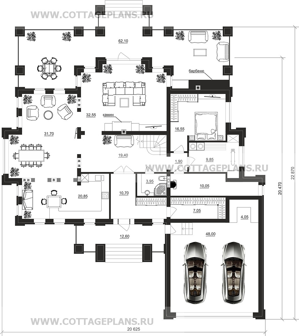 Поэтажные планы проект дома 200-25 общ. площадь 366,85 м2