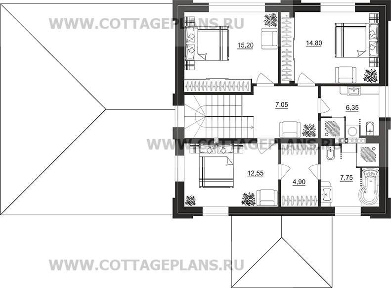 Поэтажные планы проект дома 106-41 общ. площадь 180,10 м2