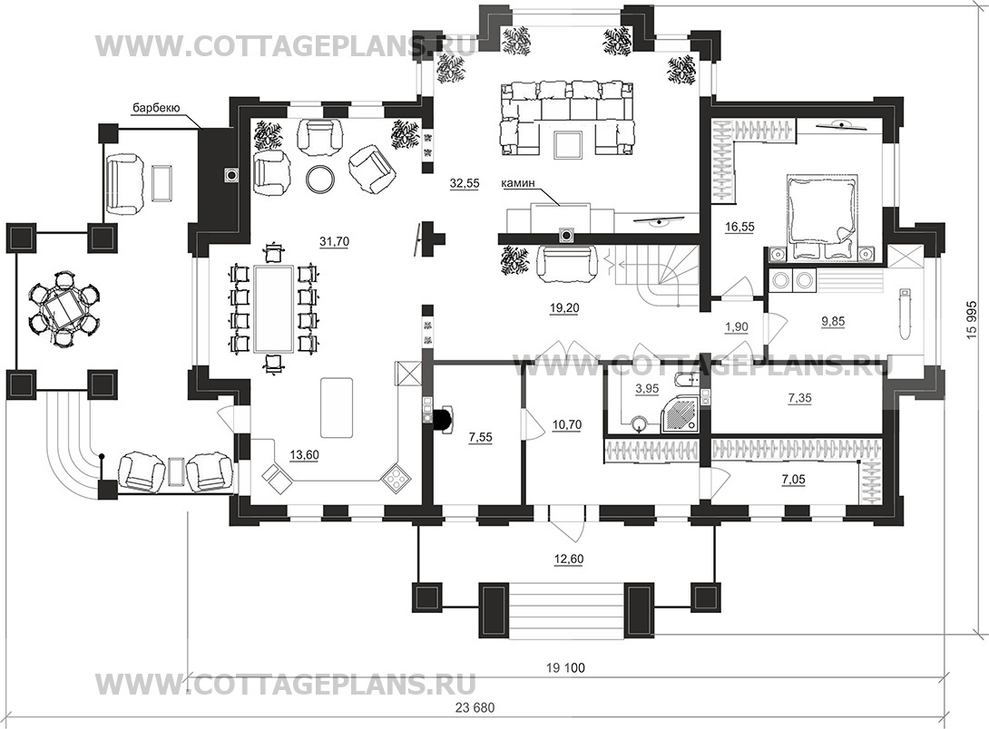 Поэтажные планы проект дома 202-25 общ. площадь 330,60 м2