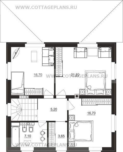 Поэтажные планы проект дома 14-71 общ. площадь 242,70 м2
