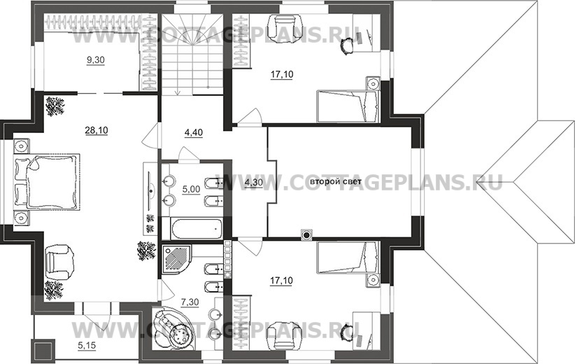 Поэтажные планы проект дома 97-17 общ. площадь 197,40 м2