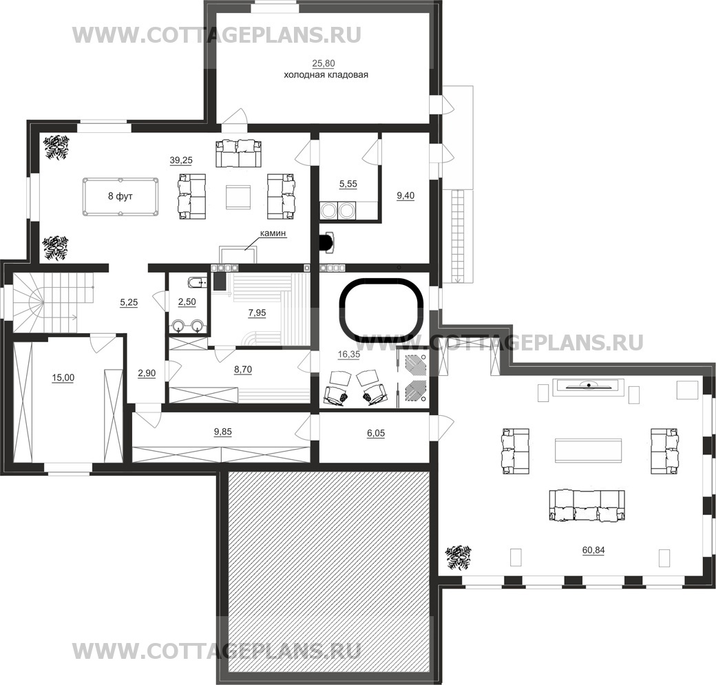 Поэтажные планы проект дома 24-23 общ. площадь 561,45 м2