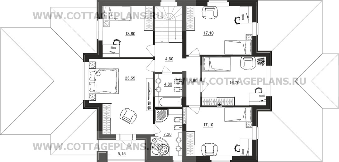 Поэтажные планы проект дома 92-92 общ. площадь 267,45 м2