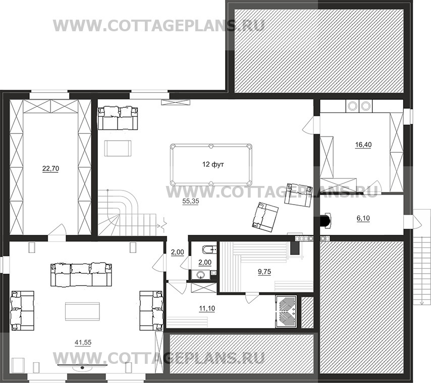 Поэтажные планы проект дома 93-31 общ. площадь 467,00 м2