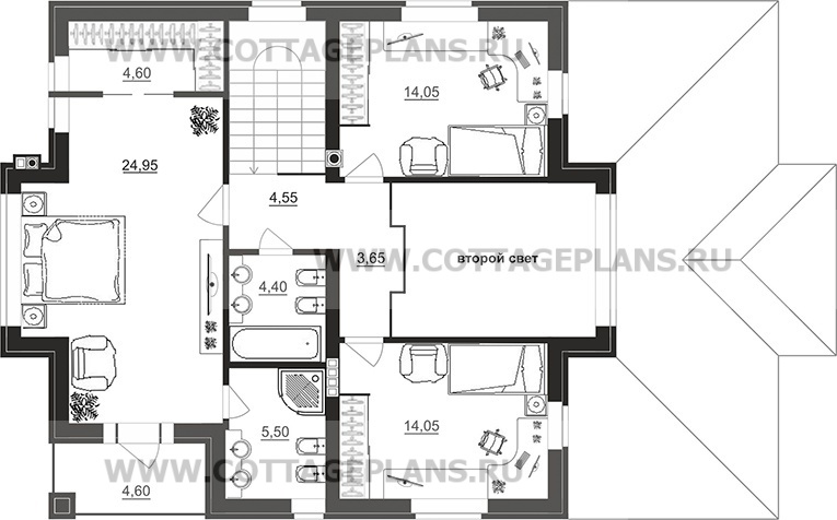 Поэтажные планы проект дома 200-51 общ. площадь 166,50 м2