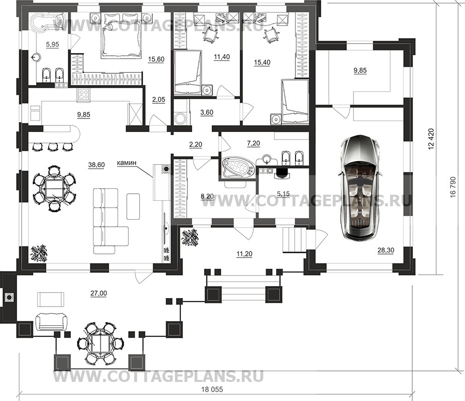 Поэтажные планы проект дома 90-86 общ. площадь 161,05 м2