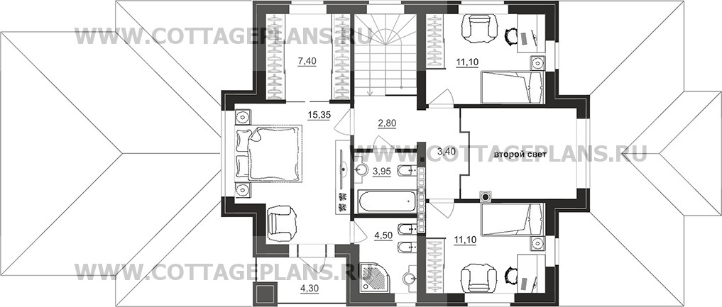 Поэтажные планы проект дома 201-67 общ. площадь 281,65 м2