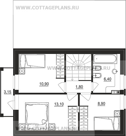 Поэтажные планы проект дома 95-87 общ. площадь 82,75 м2