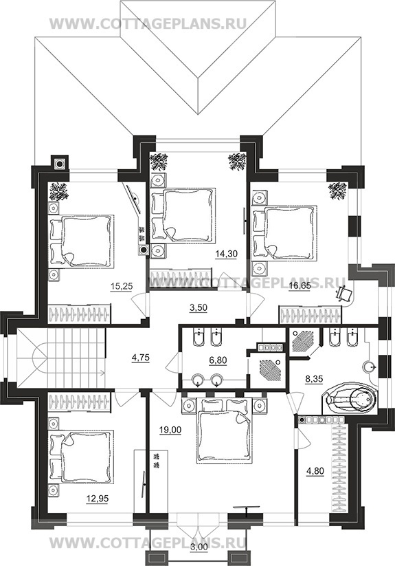 Поэтажные планы проект дома 101-76 общ. площадь 317,80 м2