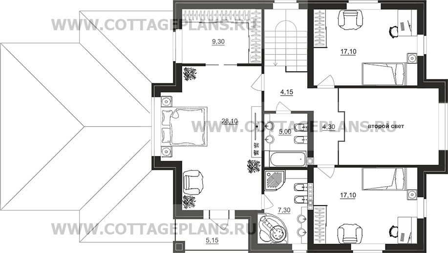 Поэтажные планы проект дома 96-69 общ. площадь 348,70 м2