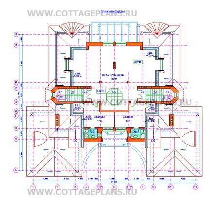 Поэтажные планы проект дома 34-04 общ. площадь 632,3 м2