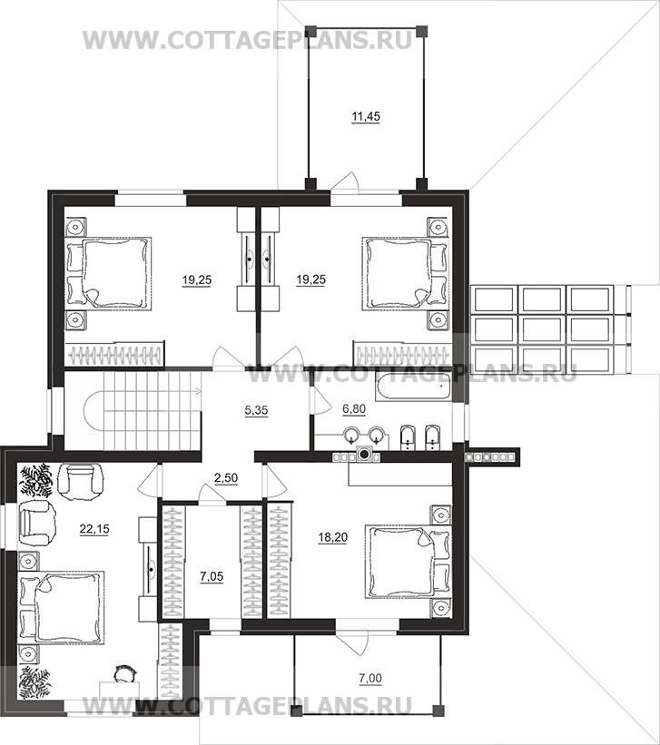 Поэтажные планы проект дома 22-69 общ. площадь 420,45 м2