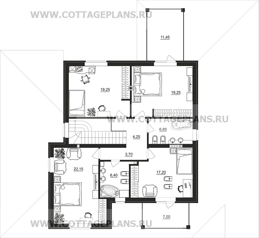 Поэтажные планы проект дома 29-31 общ. площадь 287,35 м2