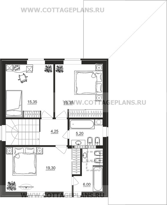 Поэтажные планы проект дома 87-64 общ. площадь 233,35 м2