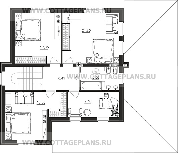 Поэтажные планы проект дома 200-57 общ. площадь 176,45 м2
