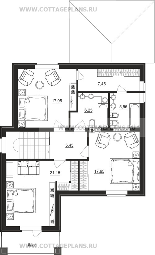 Поэтажные планы проект дома 84-55 общ. площадь 260,85 м2