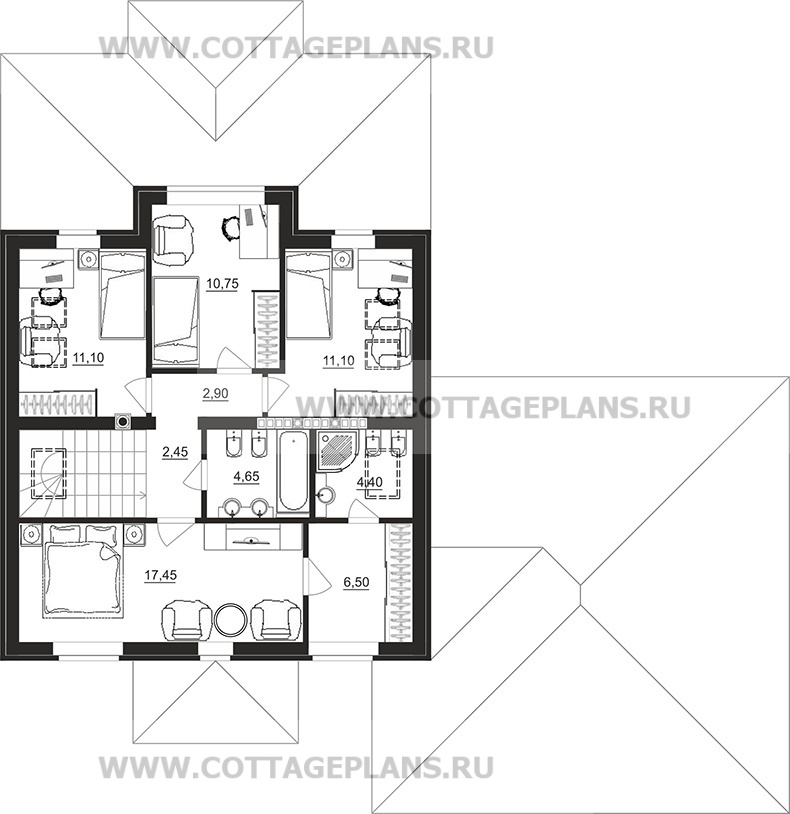 Поэтажные планы проект дома 98-91 общ. площадь 267,95 м2