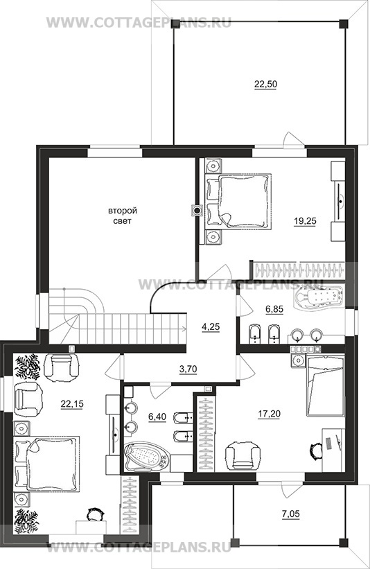 Поэтажные планы проект дома 200-14 общ. площадь 184,20 м2