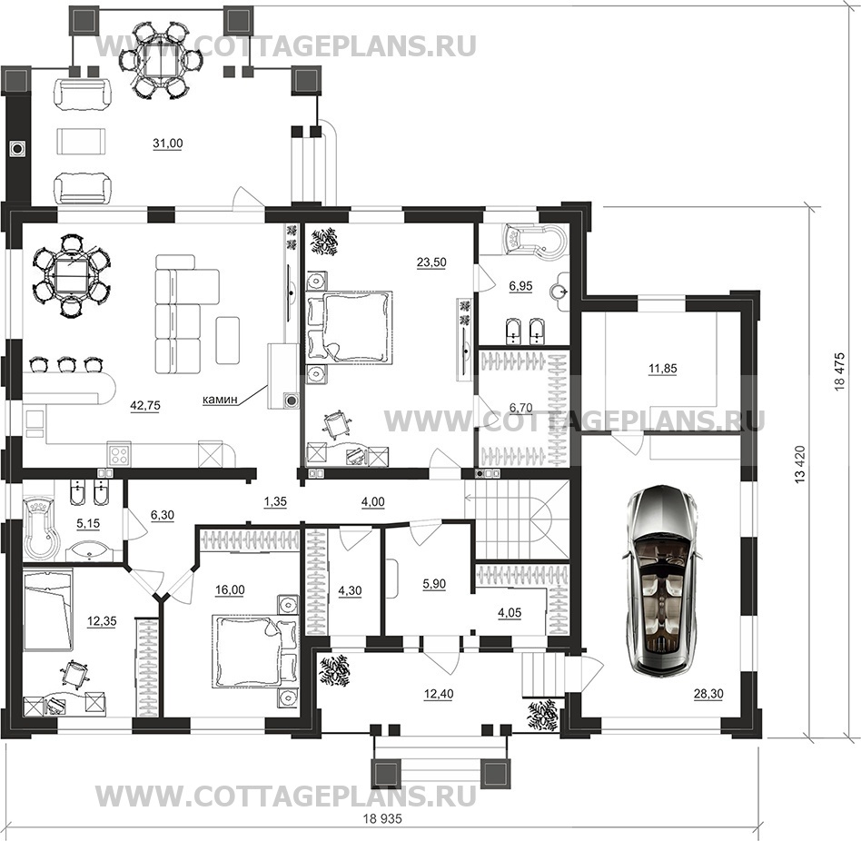 Поэтажные планы проект дома 91-72 общ. площадь 321,00 м2