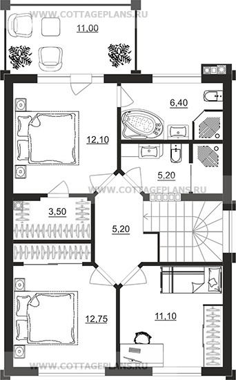 Поэтажные планы проект дома 204-85 общ. площадь 107,55 м2