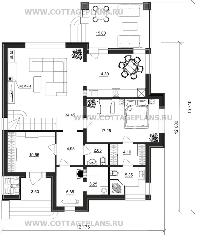 Поэтажные планы проект дома 104-68 общ. площадь 208,20 м2