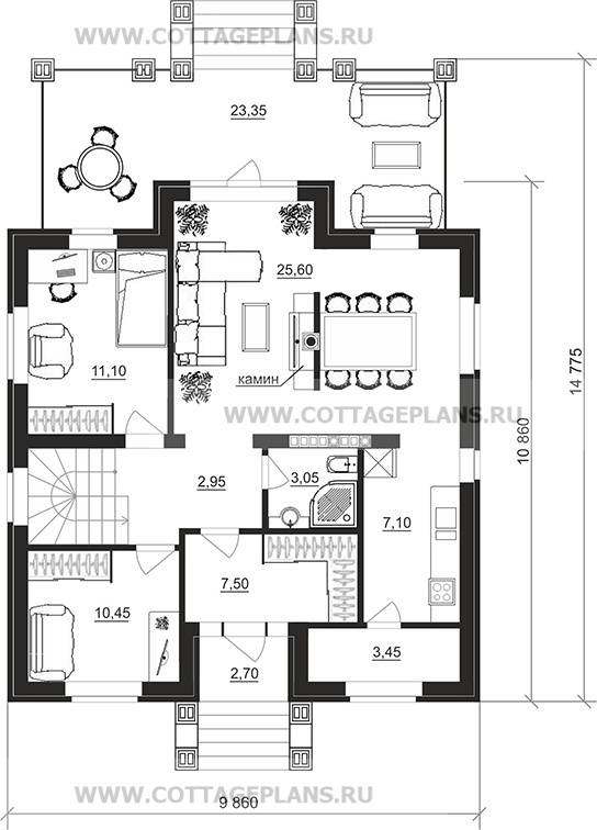 Поэтажные планы проект дома 93-56 общ. площадь 210,70 м2