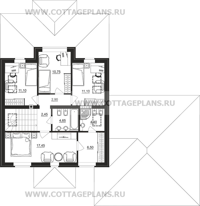 Поэтажные планы проект дома 77-91 общ. площадь 194,50 м2