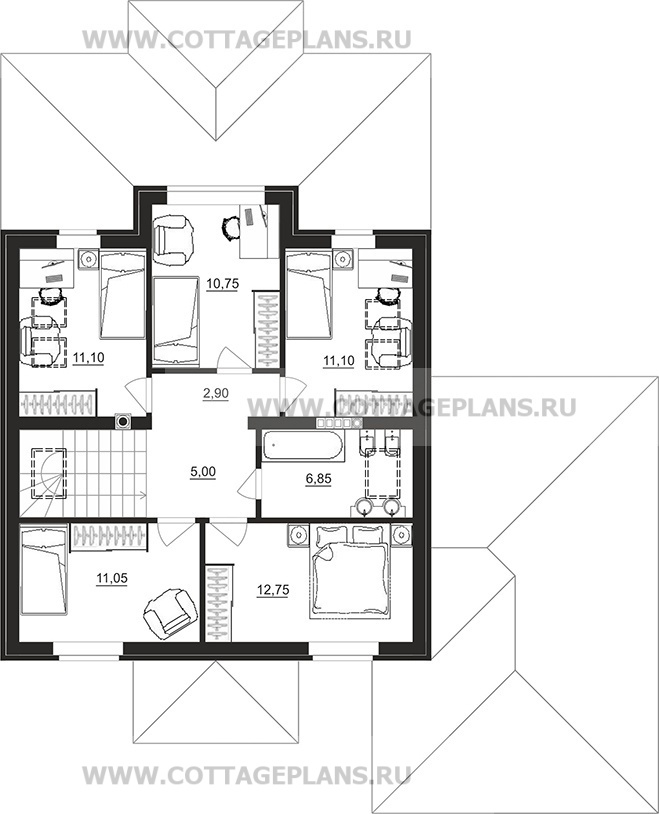 Поэтажные планы проект дома 77-85 общ. площадь 171,50 м2