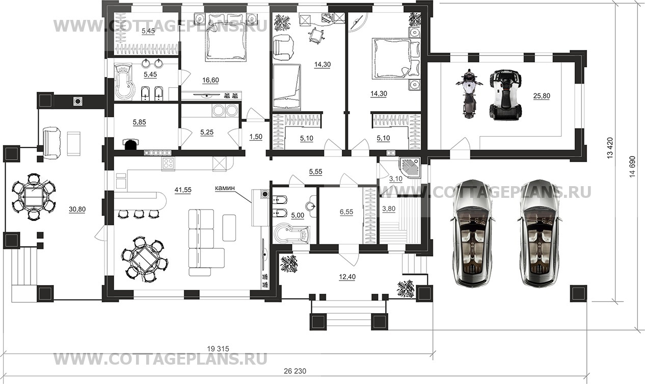Поэтажные планы проект дома 27-69 общ. площадь 170,25 м2