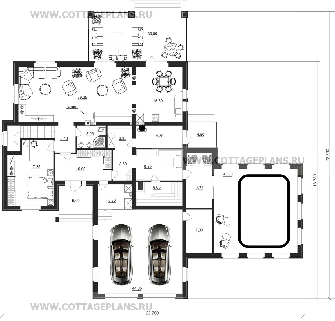 Поэтажные планы проект дома 23-13 общ. площадь 344,70 м2