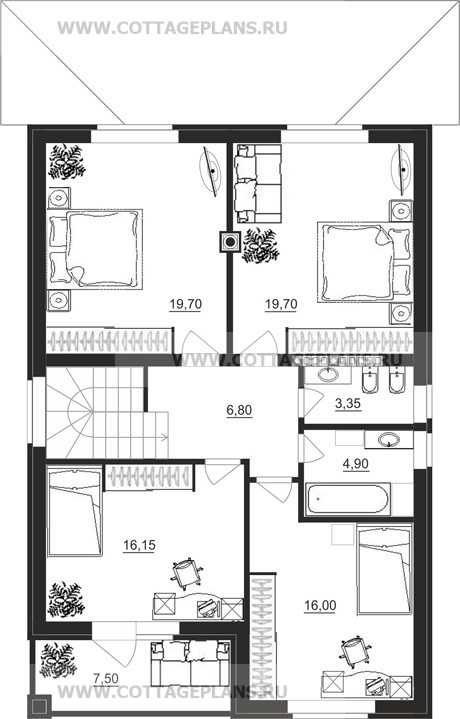 Поэтажные планы проект дома 88-04 общ. площадь 176,60 м2