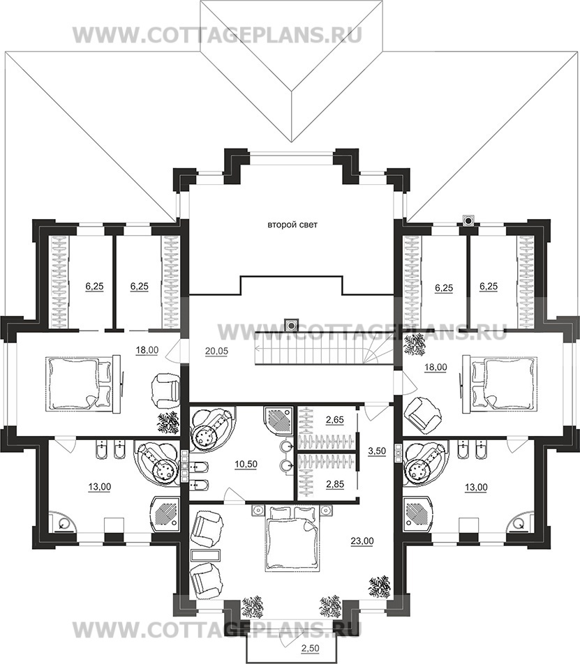 Поэтажные планы проект дома 100-23 общ. площадь 311,70 м2