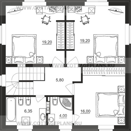 Поэтажные планы проект дома 15-03 общ. площадь 141,14 м2