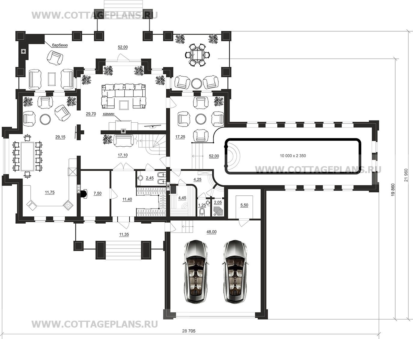 Поэтажные планы проект дома 100-39 общ. площадь 377,10 м2