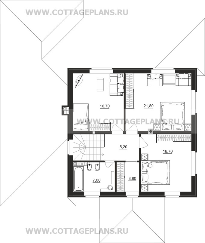 Поэтажные планы проект дома 15-17 общ. площадь 197,25 м2