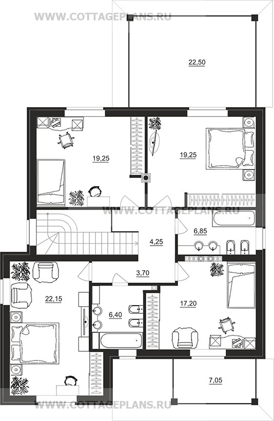 Поэтажные планы проект дома 14-55 общ. площадь 324,00 м2