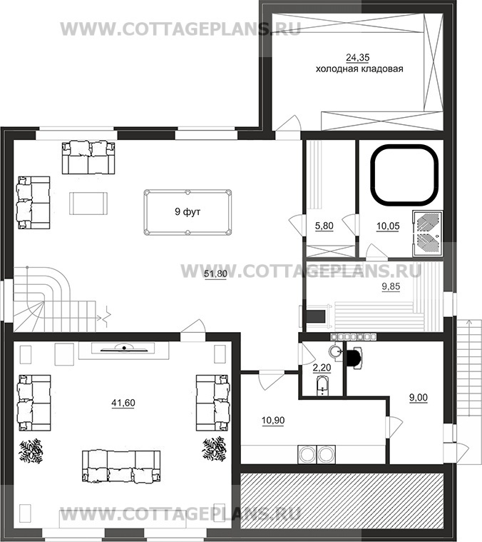 Поэтажные планы проект дома 14-65 общ. площадь 415,25 м2