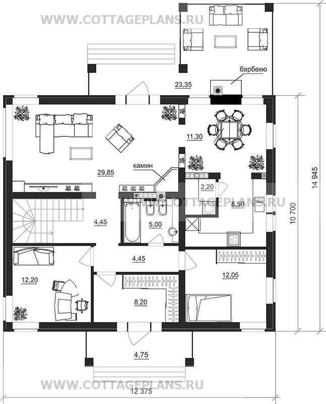 Поэтажные планы проект дома 96-46 общ. площадь 305,30 м2