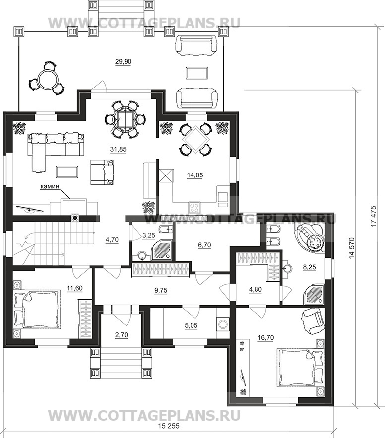 Поэтажные планы проект дома 98-86 общ. площадь 326,60 м2