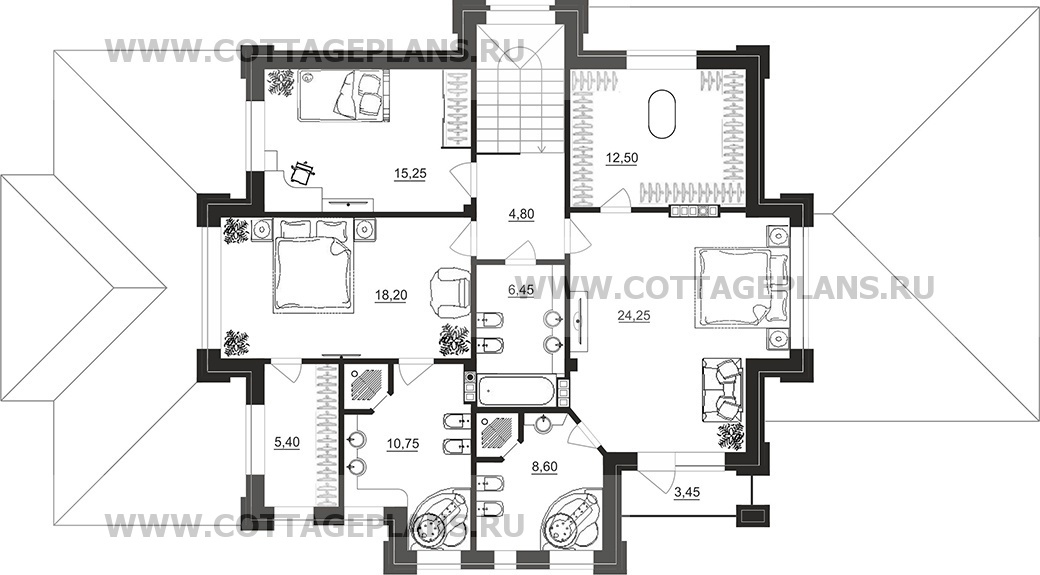 Поэтажные планы проект дома 101-88 общ. площадь 348,60 м2