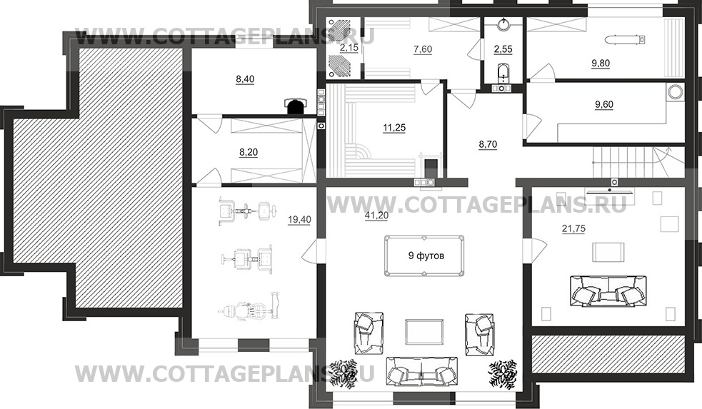 Поэтажные планы проект дома 203-31 общ. площадь 396,6 м2