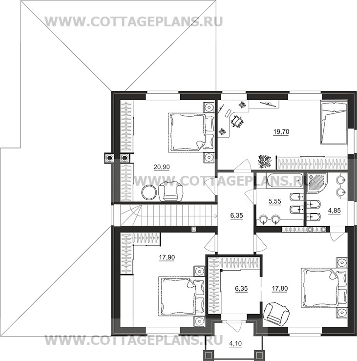 Поэтажные планы проект дома 96-16 общ. площадь 325,45 м2