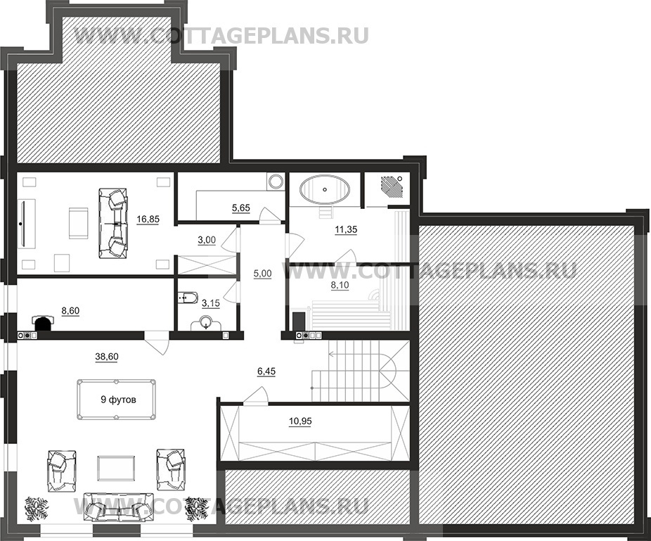 Поэтажные планы проект дома 08-75 общ. площадь 293,75 м2